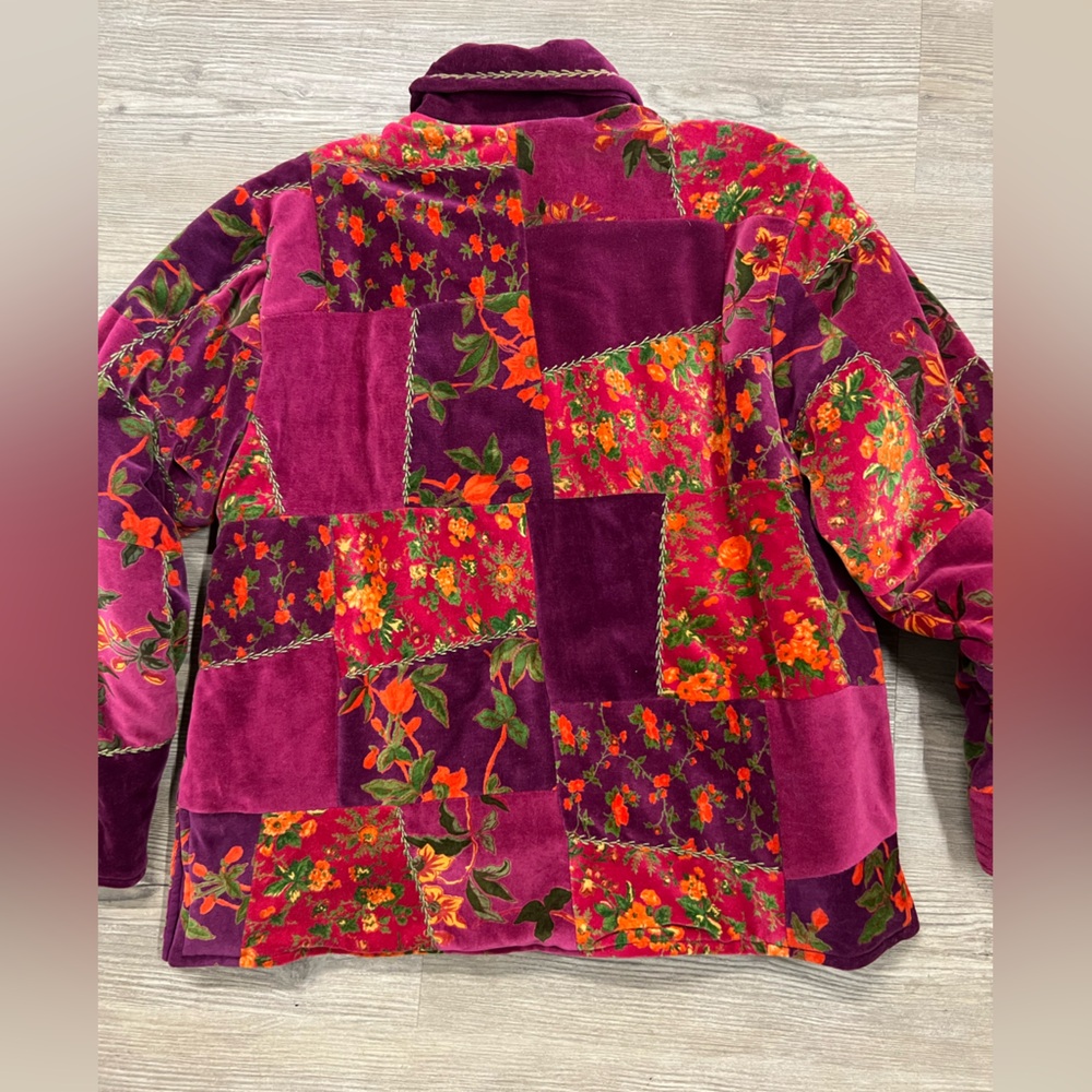 April Cornell Patchwork Velvet Jacket Small Rever… - image 8